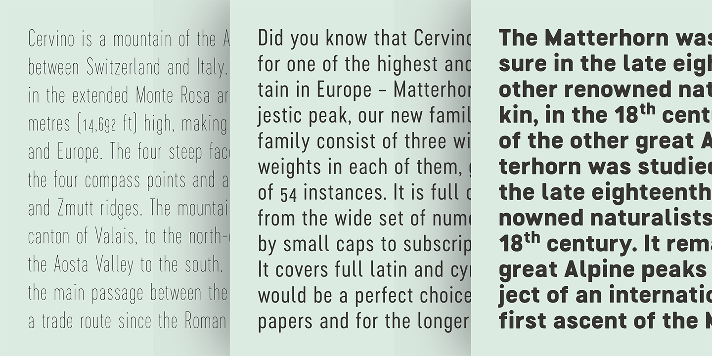 Пример шрифта Cervino Light Neue